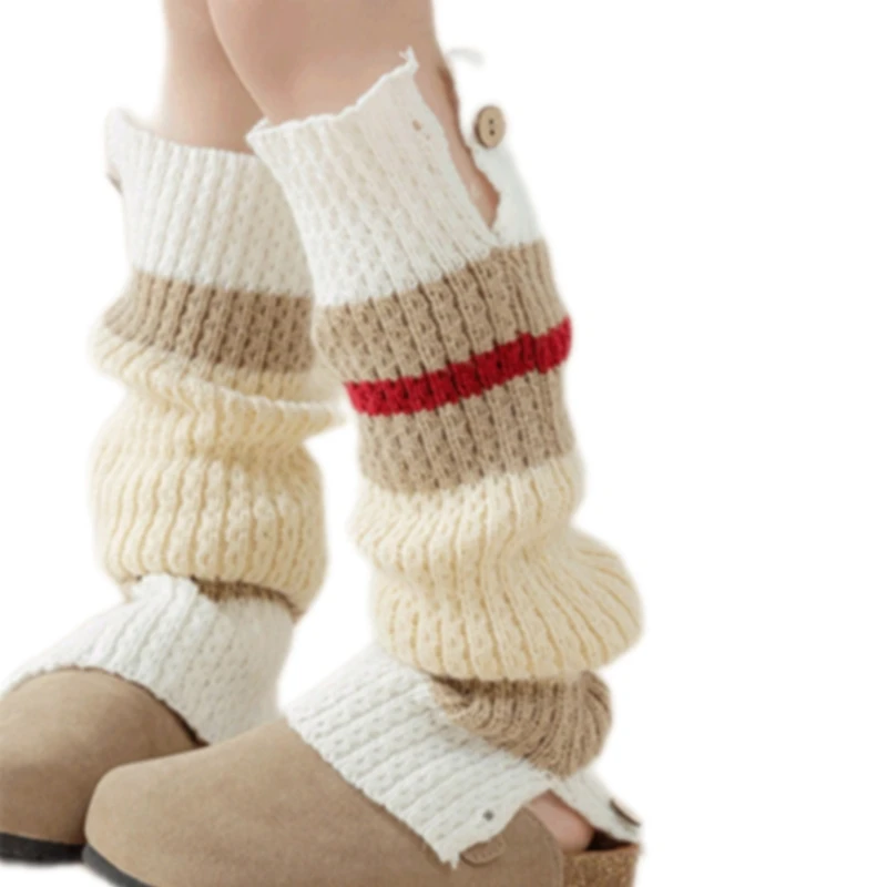 Knitted Leg Cover Retro Socks for Girl Autumn Winter Socks Stockings Loose Socks 40JC