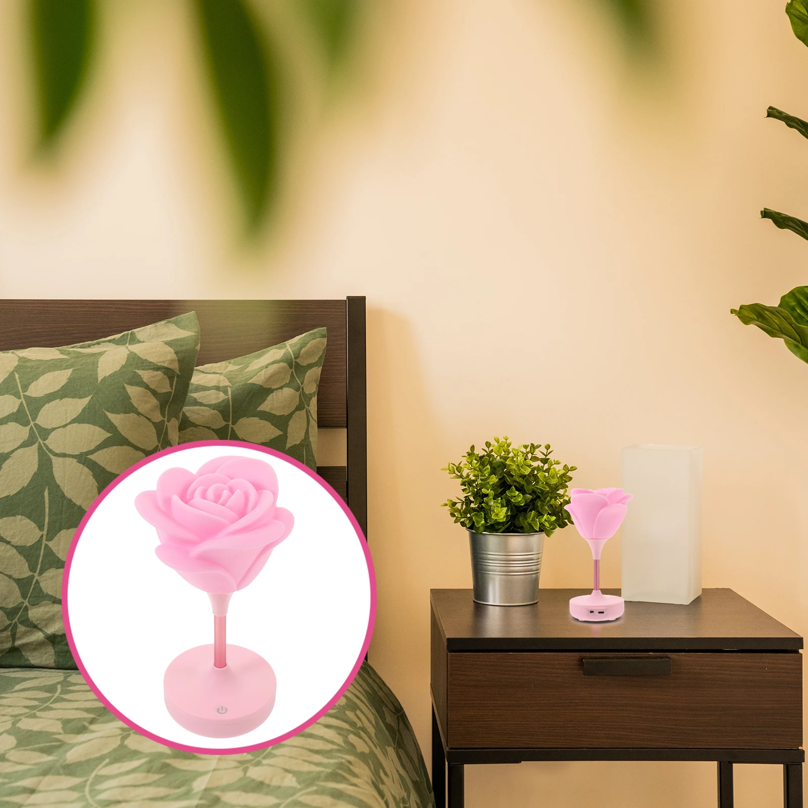 

3 set Usb Rechargeable 3 Brightness Room Decor Settings 24H Home Led Night Light Decor Dimmable Light Gift Pink