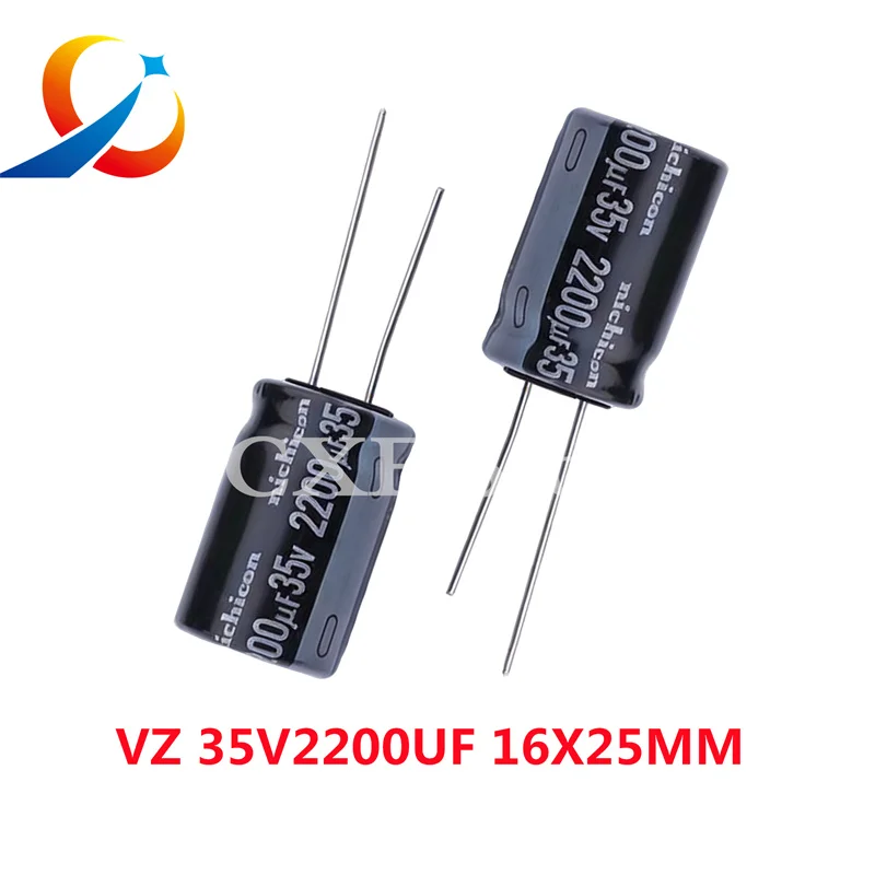 

10 шт. VZ 35V2200UF объем 16X25 мм UVZ1V222MHD Nichicon электролитический конденсатор 2200 мкФ 35 В новый