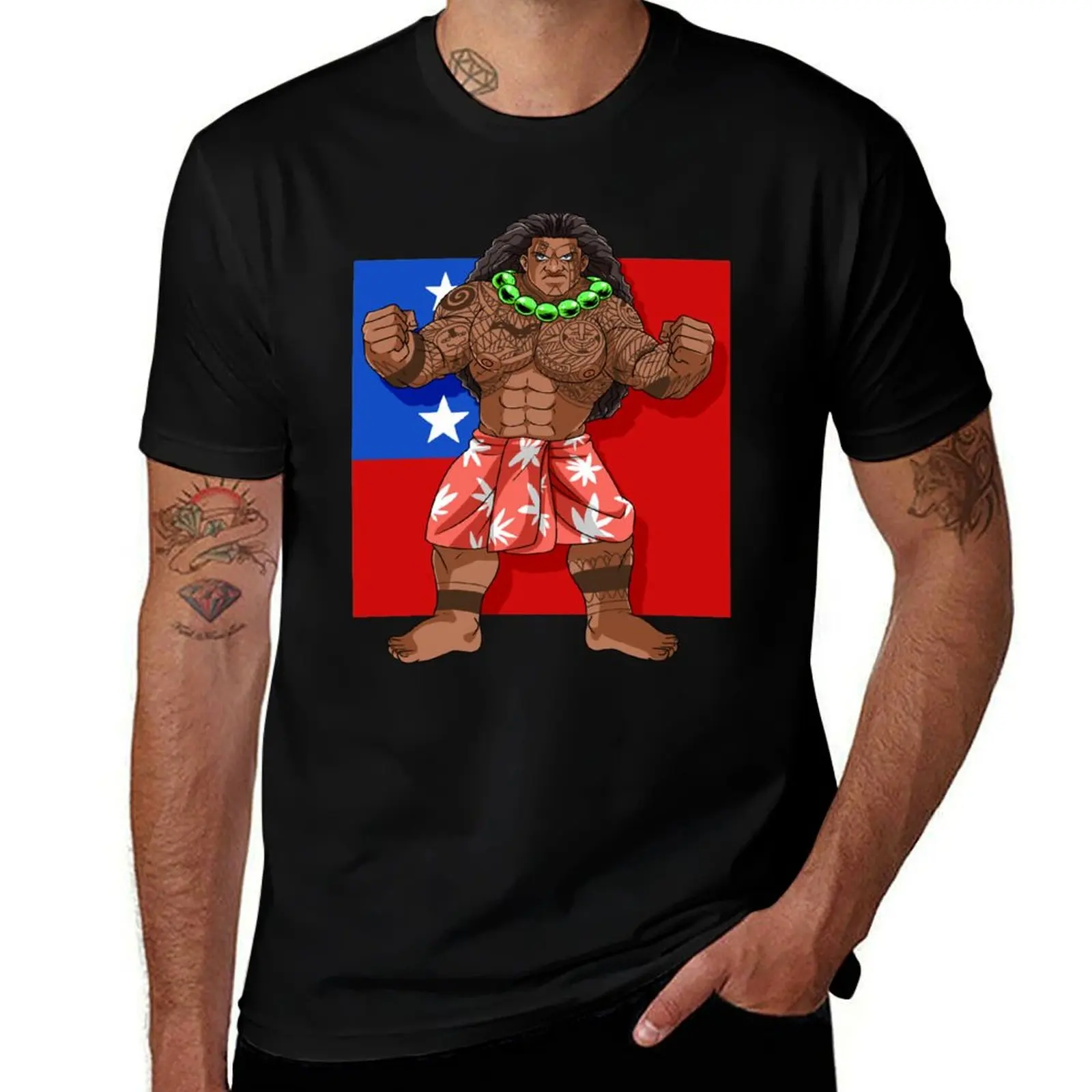 Samoan Pride Polynesian Tribal Samoa Flag T-Shirt Moisture Control Sports Tee T-Shirt