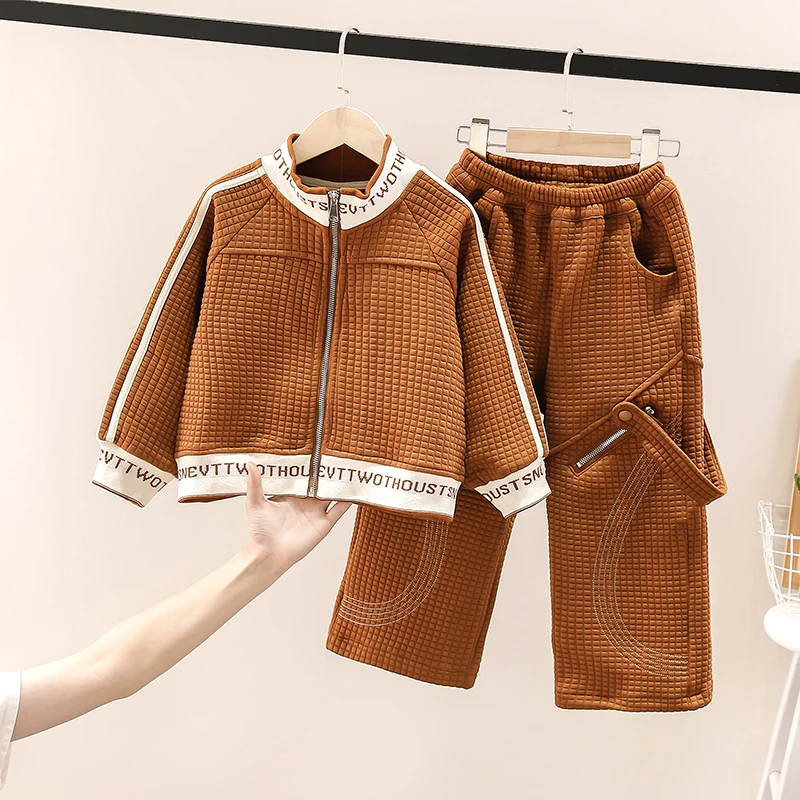 

Teenage Girls 2pcs Sets Fashion Jacket Top Wide Leg Pants Kids Suits Children Streetwear Autumn Sport Outfits 4 6 8 10 12 Years