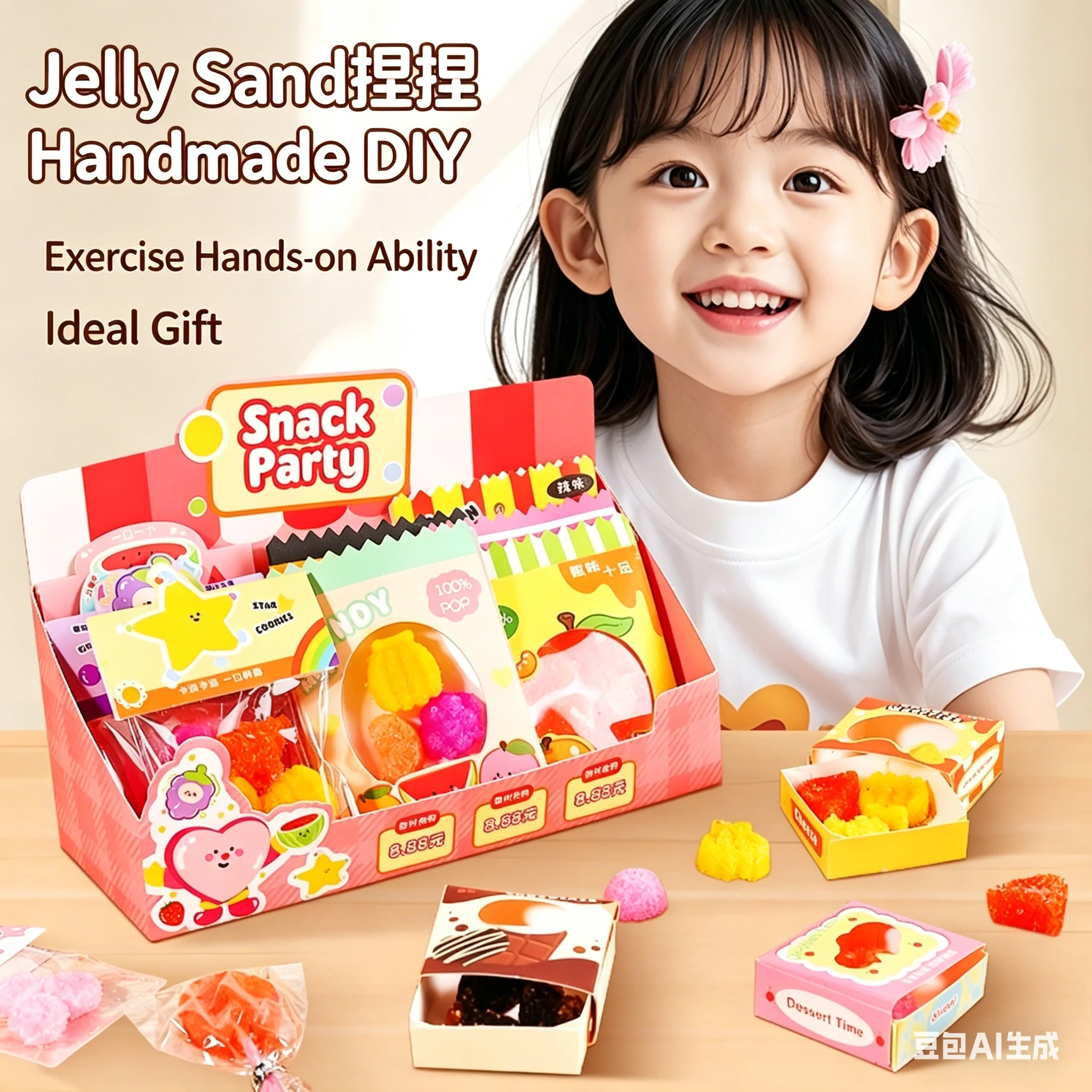 DIY Making Miniature Food Toys Set DIY Jelly Sand Food Toy Kitchen Pretend Play Set Christmas Gift for Kid Make Your Foods view 6