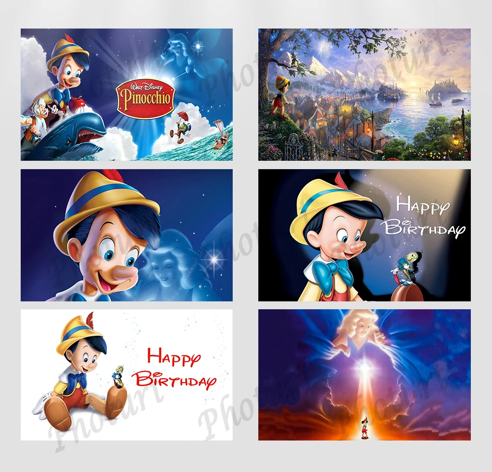 Disney avonturen van Pinokkio achtergrond kinderen verjaardag baby shower achtergrond cartoon wildernis banner fotografie rekwisieten