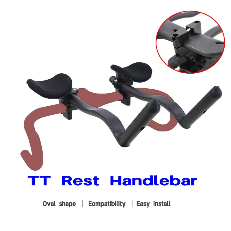 

Racefiets Triathlon Tijdrit, 3K UD black paint Full Carbon Fietssteun TT Stuur 35 ° /55 ° Voor Aero stuurverlenging met clip