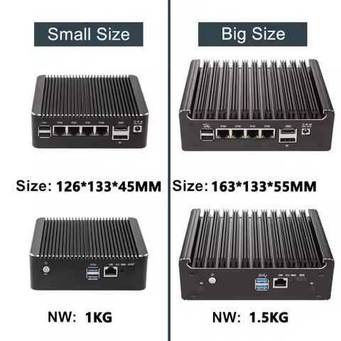 Firewall Mini PC Intel N150 Solid Fanless N95 Pentium 6405U 4417U 4x2.5G LANs Home Server DDR4 NVMe Type-C pfSense OPNsense