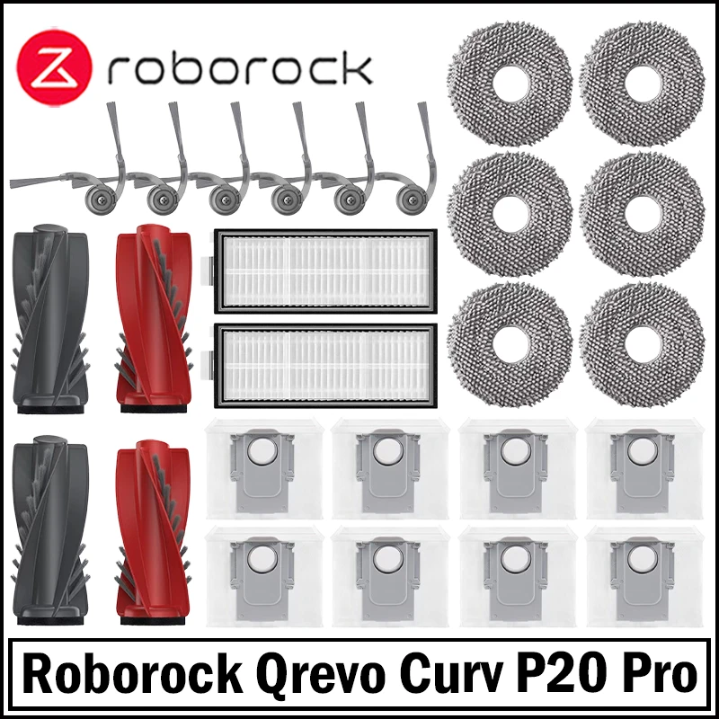 

Roborock Qrevo Curv Robot Vacuum Cleaner Accessories Main Roller Side Brush Hepa Filter Mop Cloth Dust Bag Parts Replacement