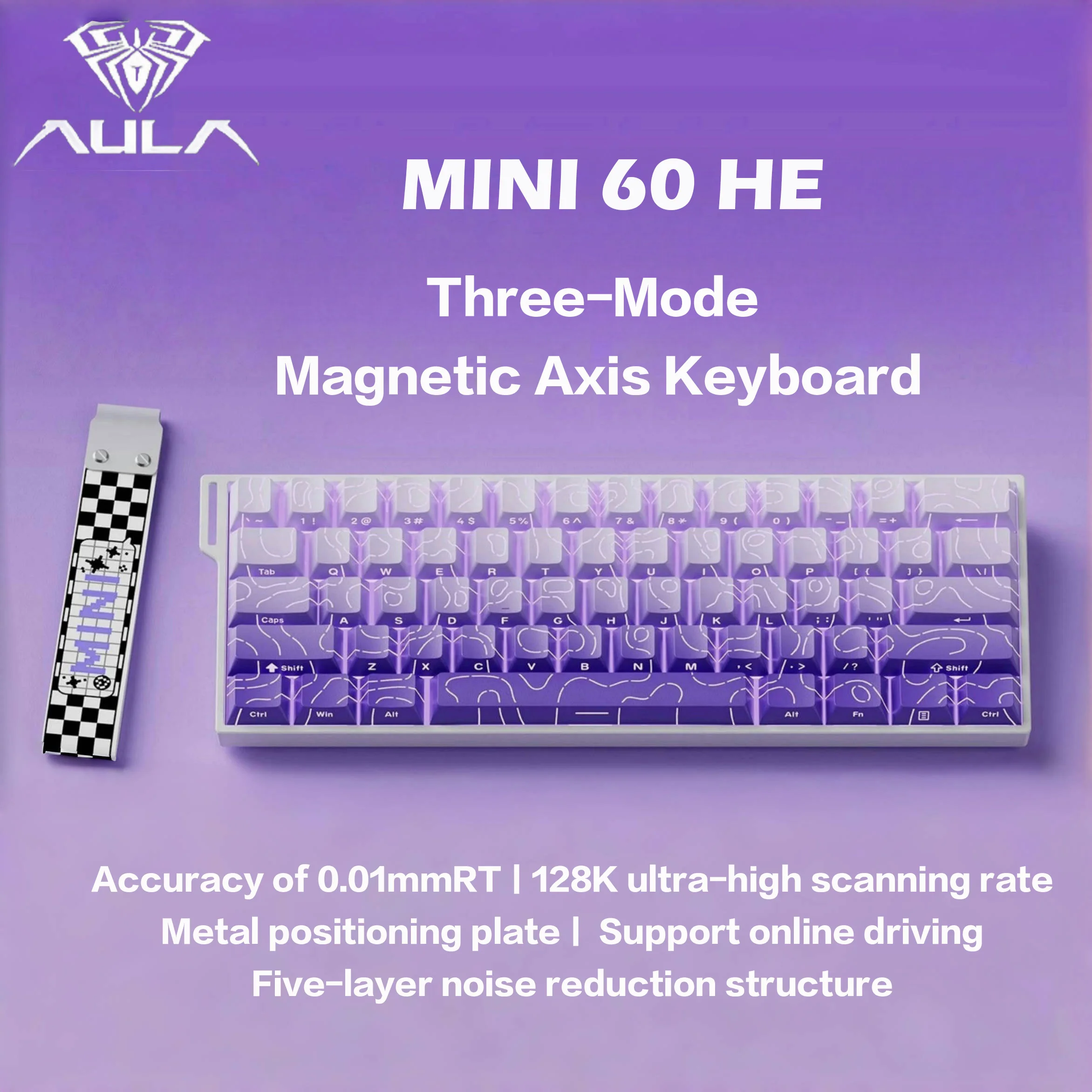 

AULA MINI 60HE Mechanical Keyboard Wired Connection 3-in-1 Mode RT Esports High Precision 8K Reporting Rate Magnetic Axes