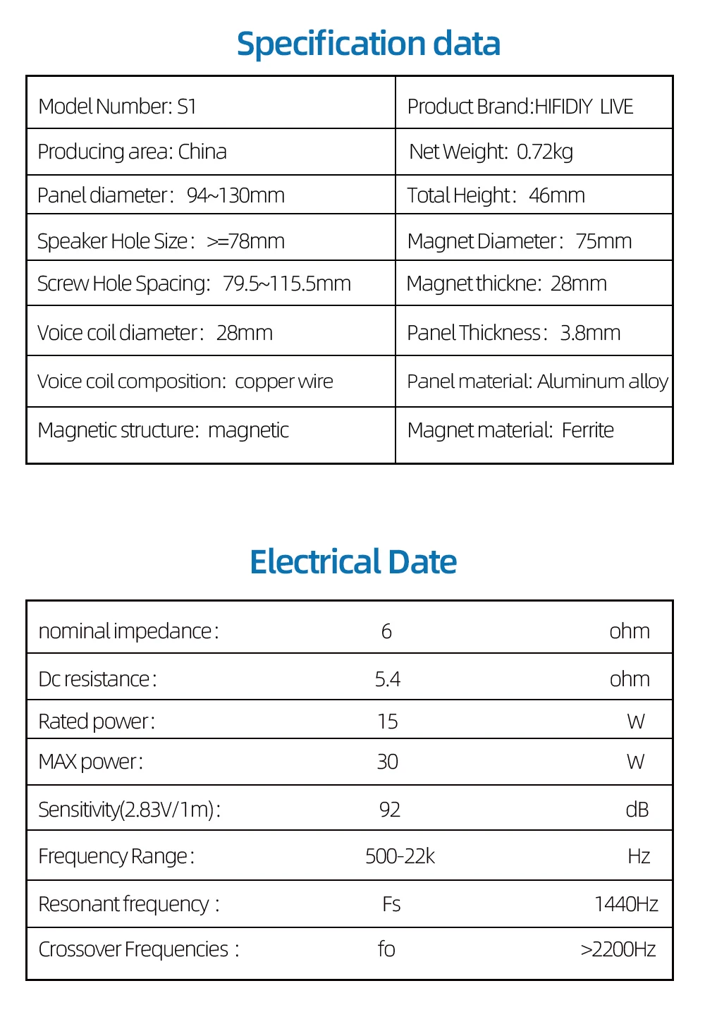 S1 HiFi 4-Zoll-Hochtöner-Lautsprechereinheit mit Transparenter Seidenmembran, 6 Ohm, 30W, für Heimkino, Hochton-Lautsprecher 94/100/104/110/116/120 – Detail 6