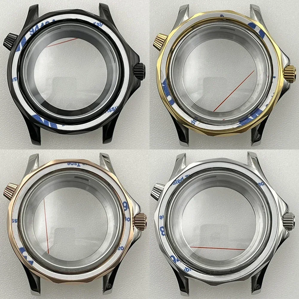 42mm caixa de relógio nh35 aço inoxidável casos à prova dwaterproof água para mod seamaster 300 nh36 movimento relógio substituições 30atm