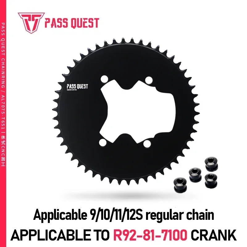 PASS QUEST 110 Bcd 4 Bolt Chainring Narrow Wide for SHIMANO R9200 R8100 R7100 Crank 42T-60T 9-12 Speed 110BCD Chainwheel