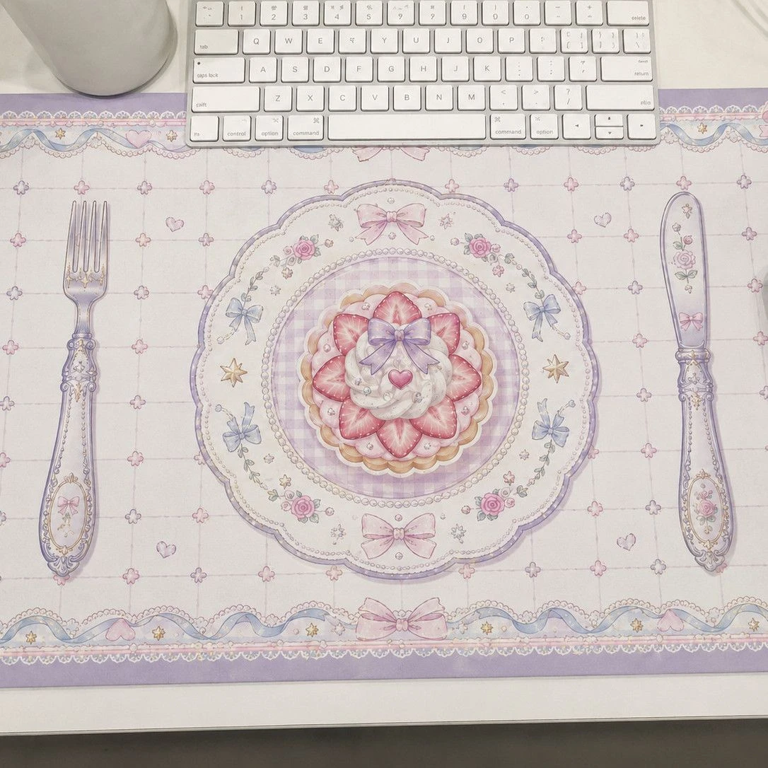 Purple Pattern pixiv Pu Leather Mousepad Office Desk Mat Mouse Pad Computer Speed Type Carpet Mat Player Laptop Keyboard Cartoo