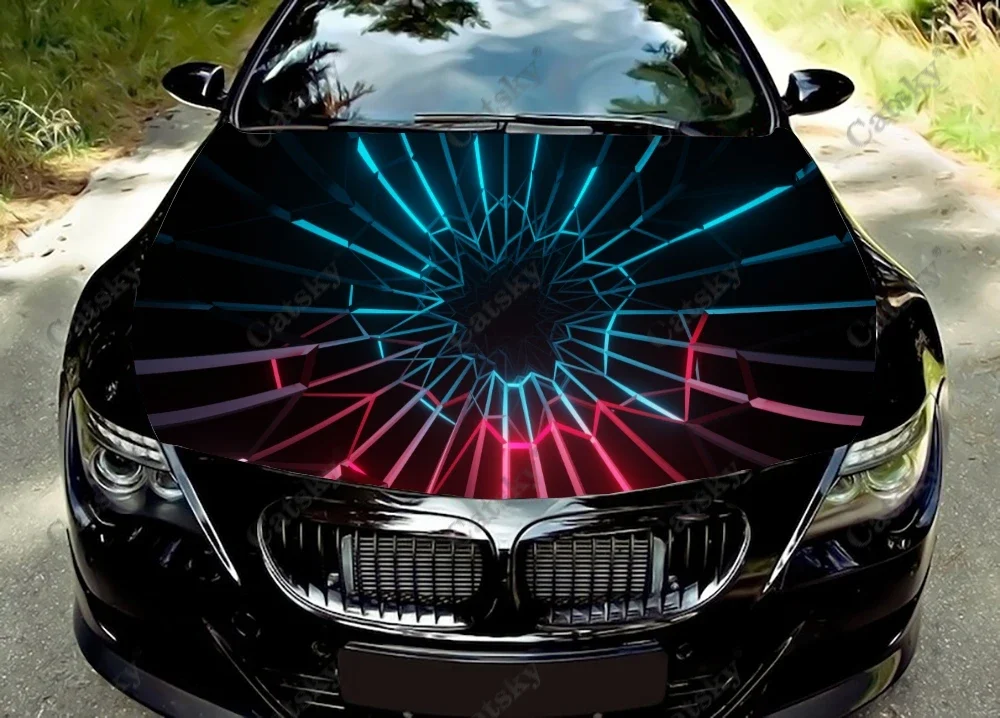 

Abstract Electric Car Hood Wrap Color Vinyl Sticker Decal Truck Graphic Bonnet Decal Custom Car Decoration Stickers