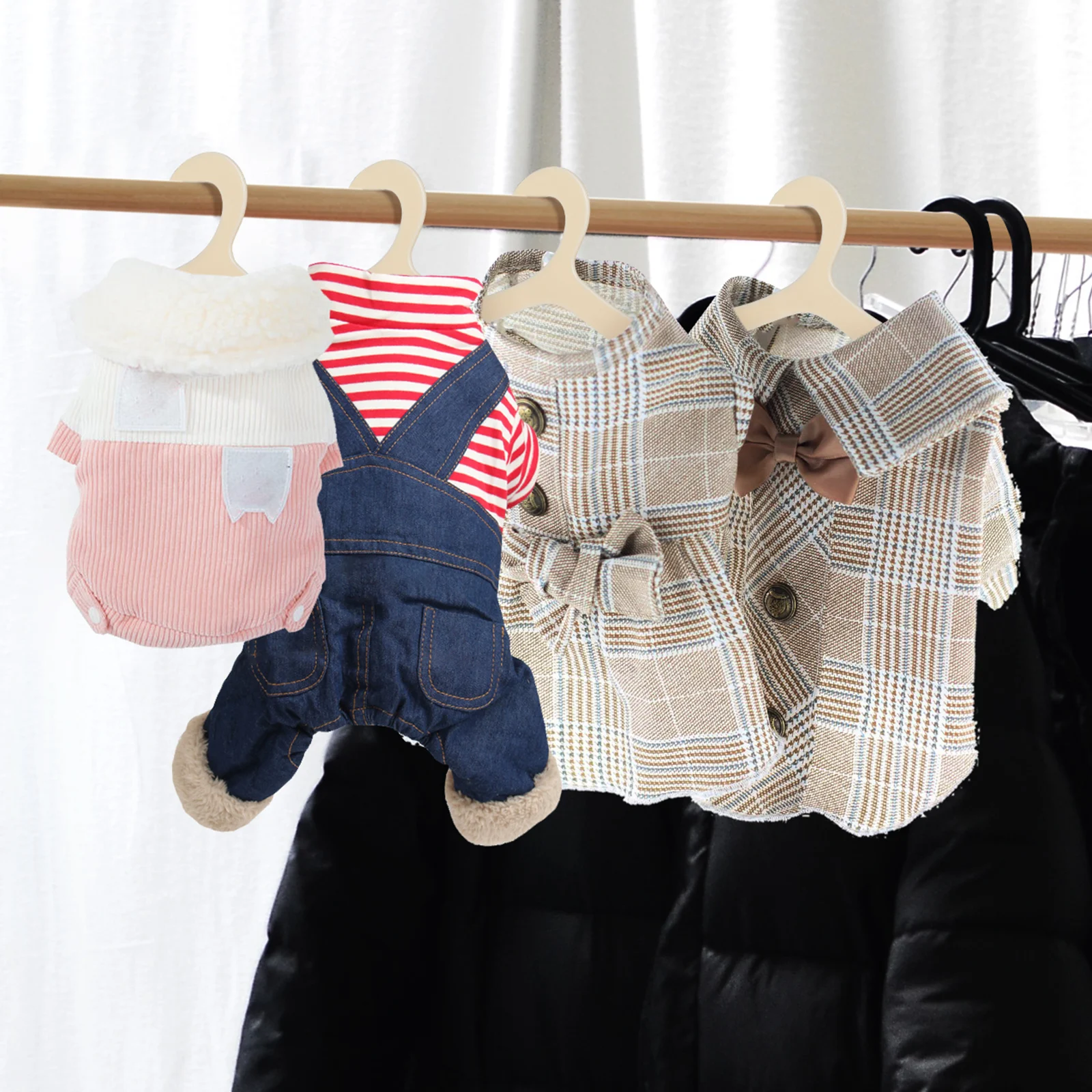 

40Pcs Pet Clothes Rack Heavy Duty Design Cat Clothes Hanging Racks for Closet Shelf Dog Apparel Hangers Long Term Use