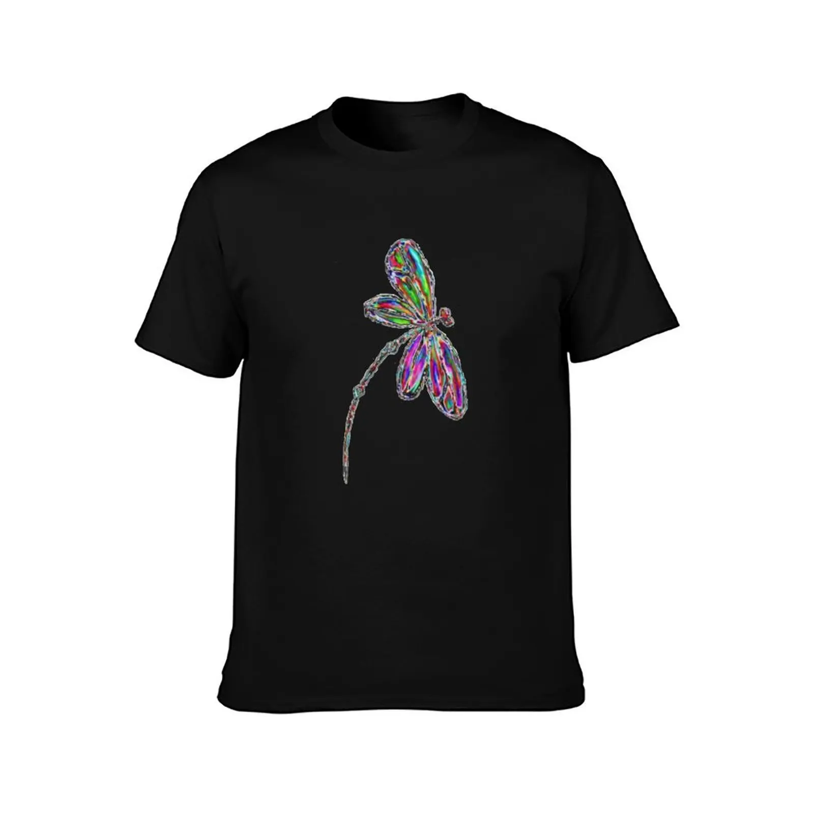 Neon Dragonfly - Turquoise T-Shirt Classic Basic Casual T-Shirt