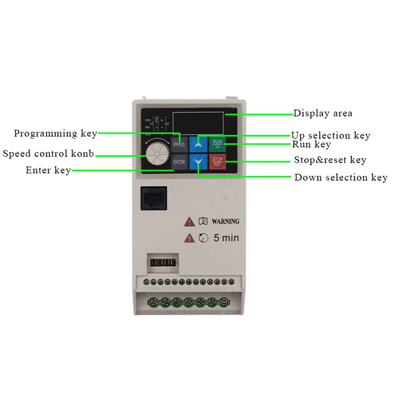 Imagem -06 - Vfd 0.75 1.5 2.2 3.7 5.5kw 3hp Conversor de Unidade de Frequência Variável Econômico Velocidade do Motor Controle Vetorial Pequeno Inversor 380v