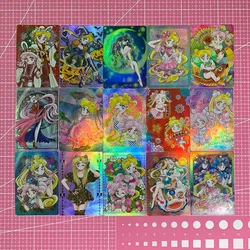 DIY Sailor Moon Reproduction Flash Card Color Flash Gauze Glitter Anime Peripheral Game Collection Card Holiday Gift