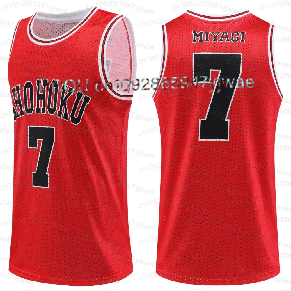 Heiß begehrtes Basketballtrikot, rotes Retro-Anime-Charaktertrikot, atmungsaktives, schnell trocknendes Sport-Tanktop für Herren, Kinder-T-Shirt – Detail 3