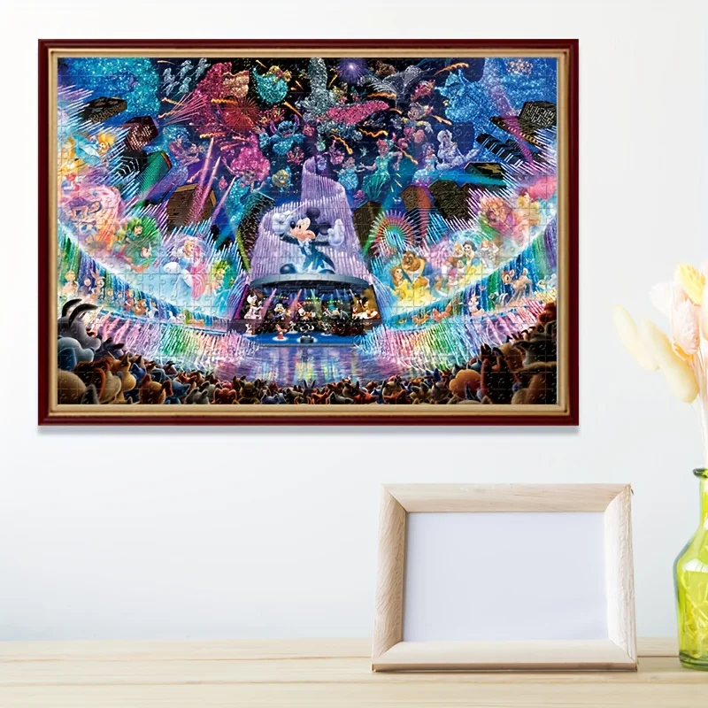 1000 stuks Disney dierenkarakters puzzel - Mickey Mouse, prinsessen en prinsen, aan de muur te monteren, spelcadeau voor volwassenen, familie-interactie