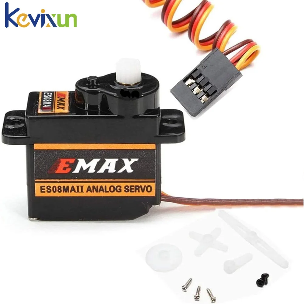 EMAX ES08MA ES08MAII Mini Metal Gear Servo Analógico para Rc Hobbies Carro Barco Helicóptero Avião Rc Robô