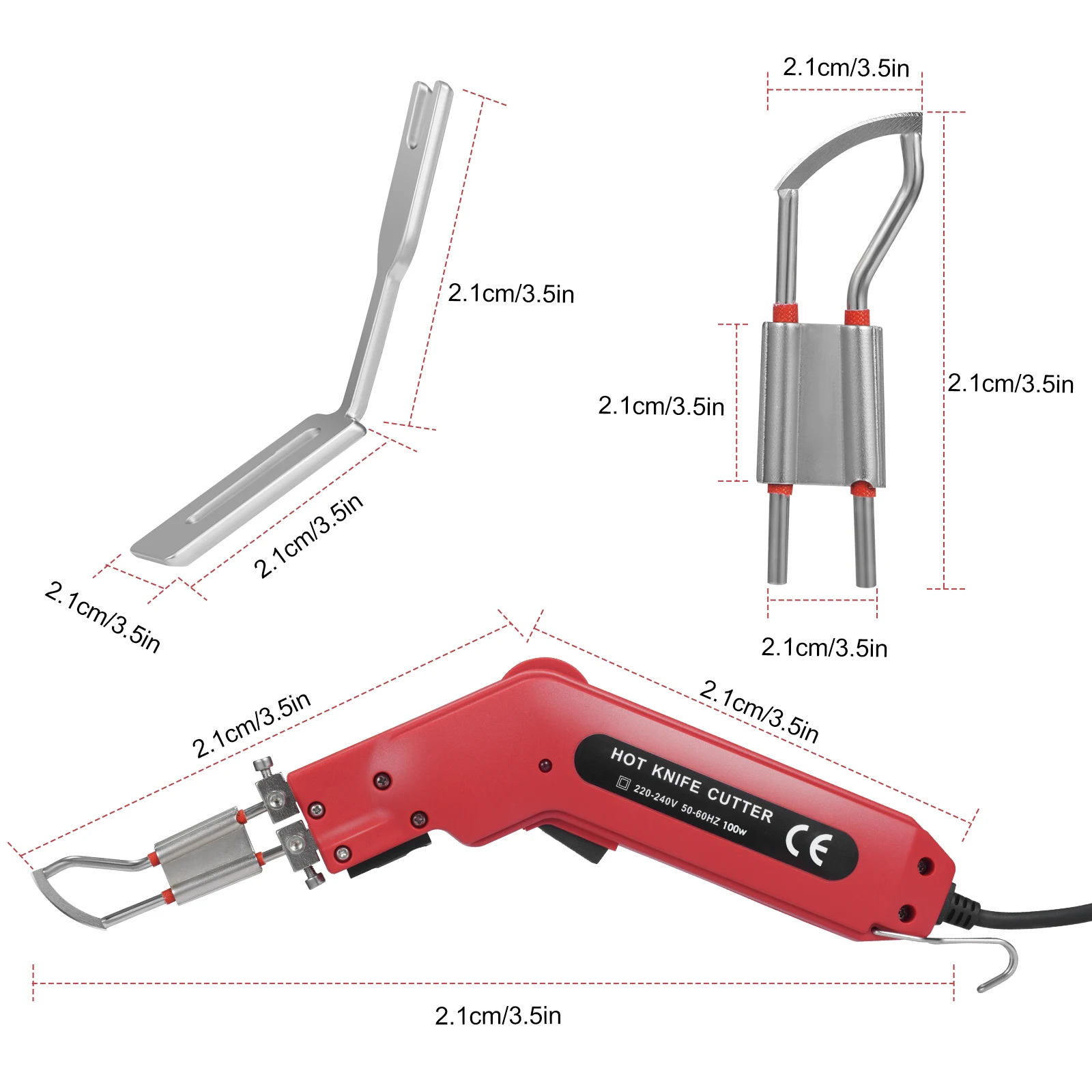 Faca quente elétrica, Ferramenta de corte Pro Foam Styrofoam, Tecido Borracha Corda Plástico Acrílico, 100W