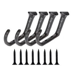 4/6/8/10pcs Cast Iron Hooks Wall Mounting Screws Heavy Sturdy Rustic Handles 35 lbs holder 112mmx61mm Coat Towel Hanger Hardware