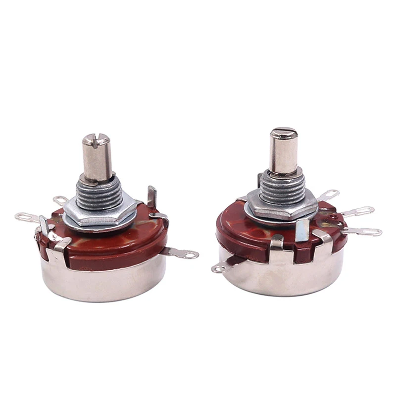 1PC WH118 Single coil Carbon film Potentiometer 2W 1K 2K2 3K3 4K7 5K6 10K 22K 33K 47K 100K 150K 470K WTH118-1A Knob resistance image 4