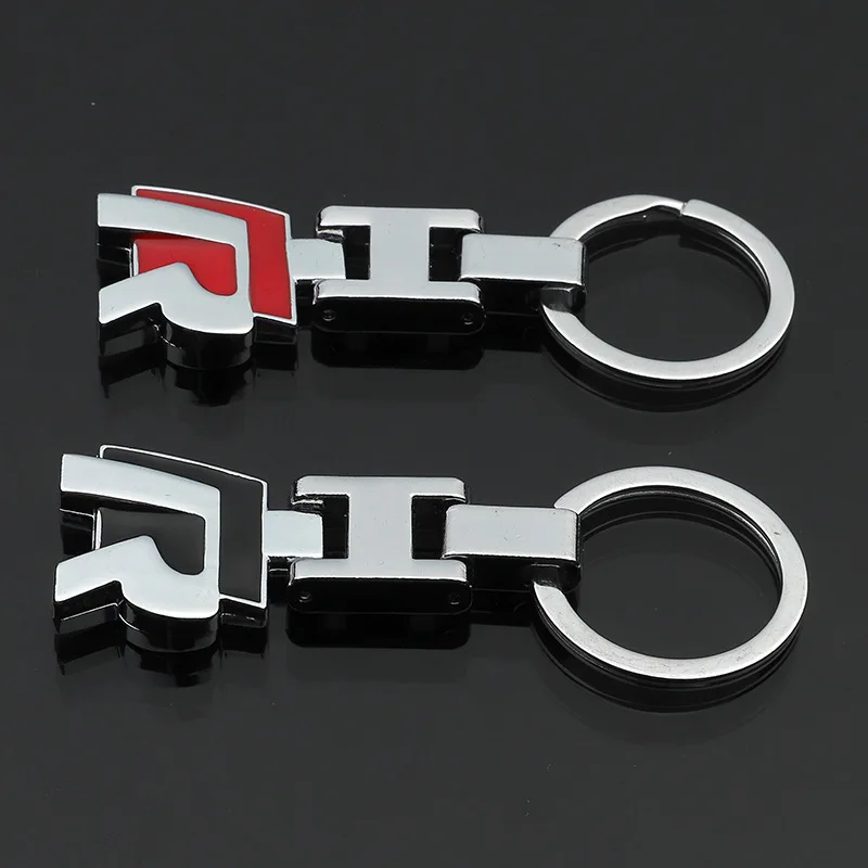 R Logo Car Keychain Key Chain Auto Emblem Key Ring Accessories For Volkswagen Rline GTI Polo Golf Passat Magotan Tiguan Jetta CC
