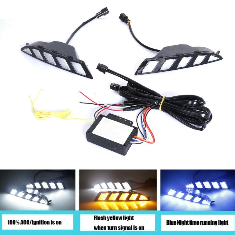 Luces de circulación diurna LED para coche, lámpara antiniebla DRL, señal de giro para Scirocco 2009-2015