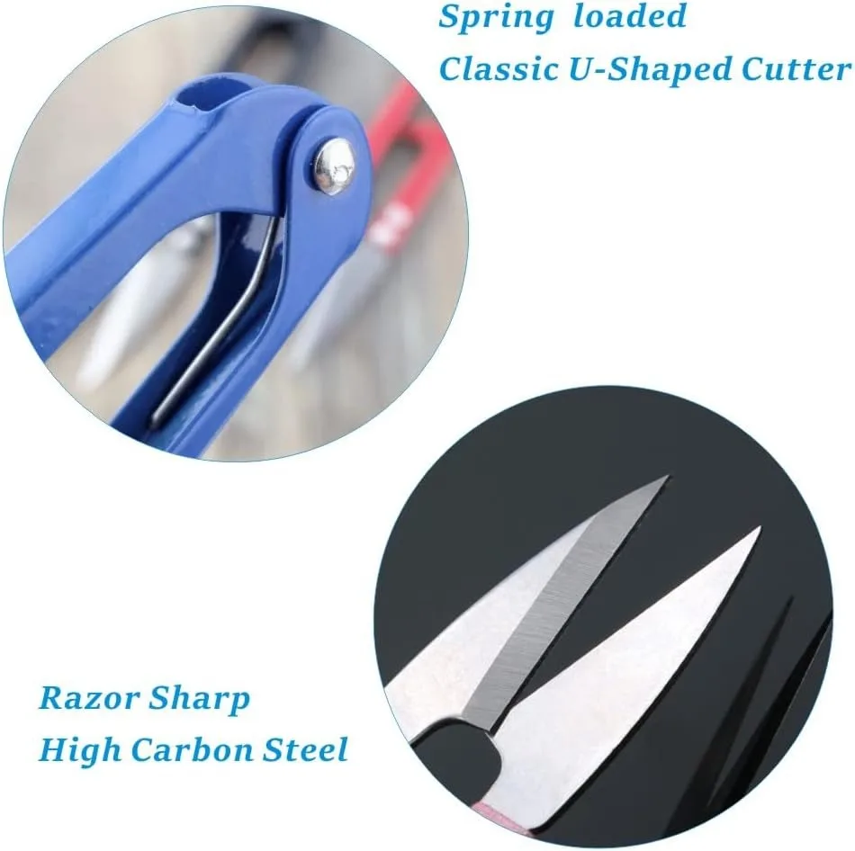 4 Stück Fadenschneider, Nähscheren, Trimmzangen, U-förmiger Garnschneider für Stickerei, Kreuzstich, Nähen, Basteln (Farbe zufällig) – Detail 3