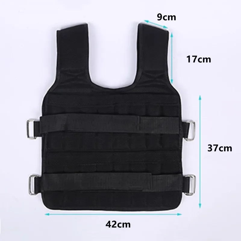 1x Adjustable 30KG Loading Weight Vest For Boxing Weight Training Workout Adjustable Waistcoat Fitness Gym Equipment   Vest only