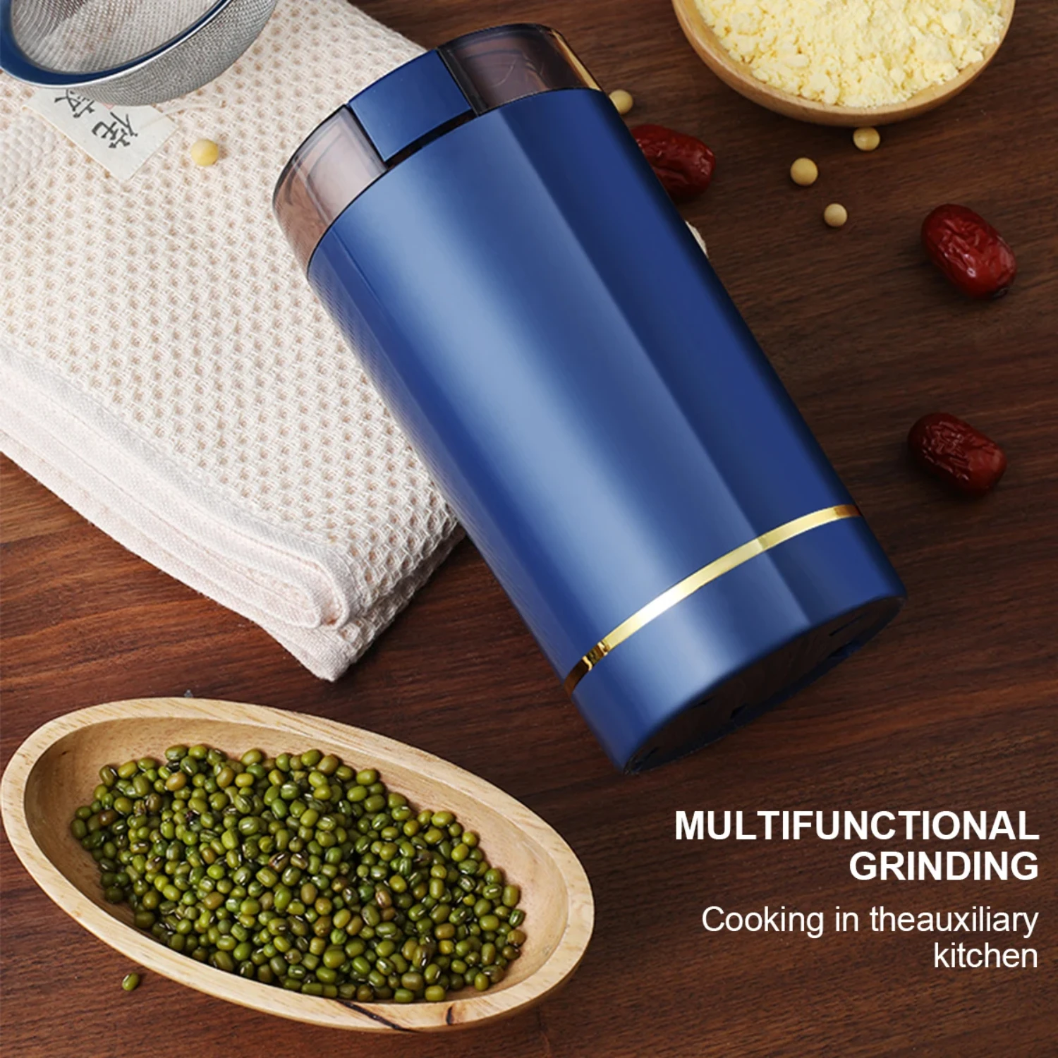 Compact, Detachable Electric Cafe Grinder Machine for Beans, Herbs, Nuts, Grains, and Pepper - Efficient Coffee Spice Flour Mill