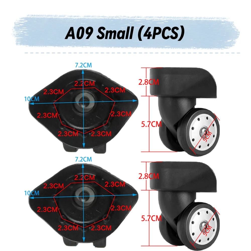 Подходит для французского пола A09, универсальные сменные колеса для чемоданов, аксессуары для колес, гладкие бесшумные ролики