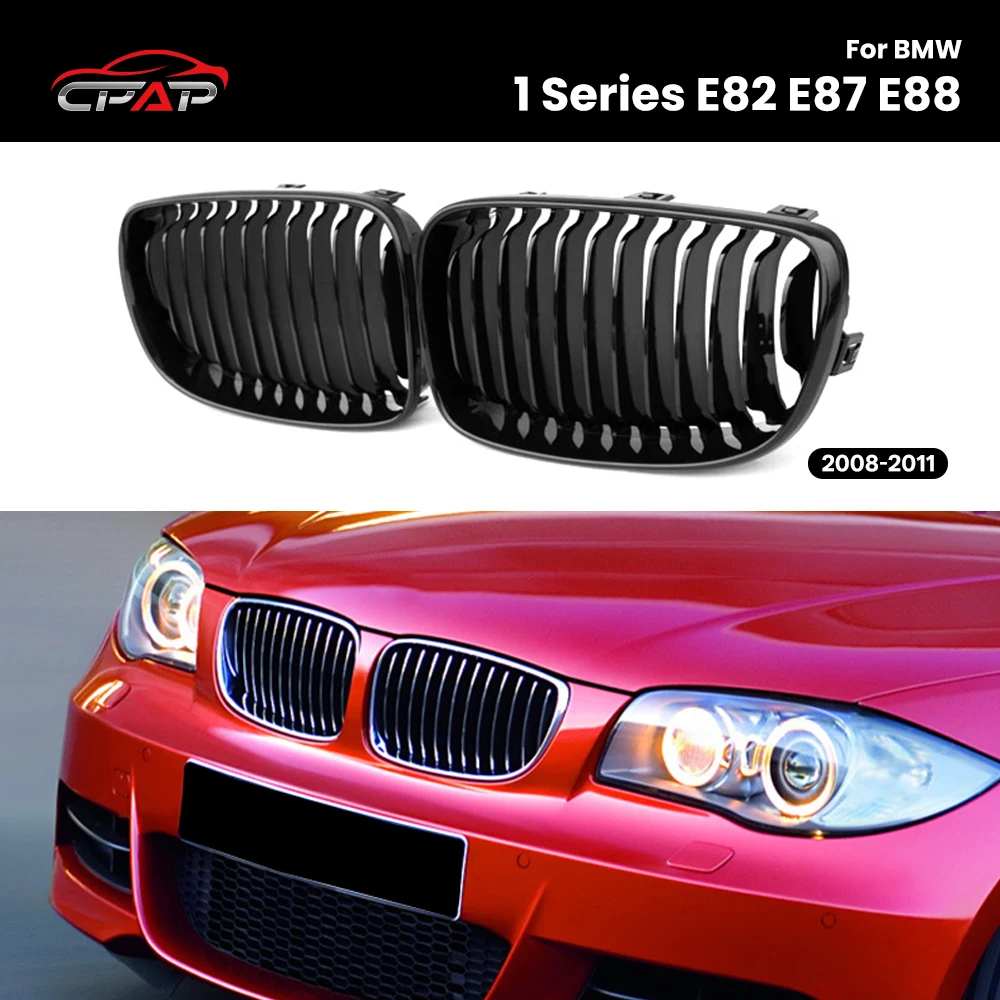 

Front Bumper Kidney Grille Hood Grills ABS For BMW For BMW 1 Series E82 E87 E88 2008-2011 Single Slat