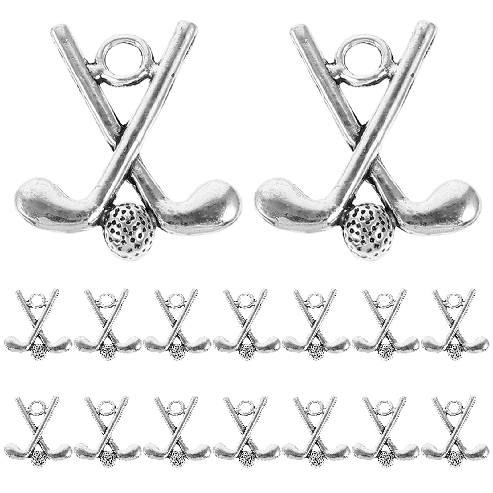 

20pcs Golf Pendants Metal Charms Craft Accessories Sports Keychain Decorations Jewelry Making Supplies Bracelet Necklace Gifts