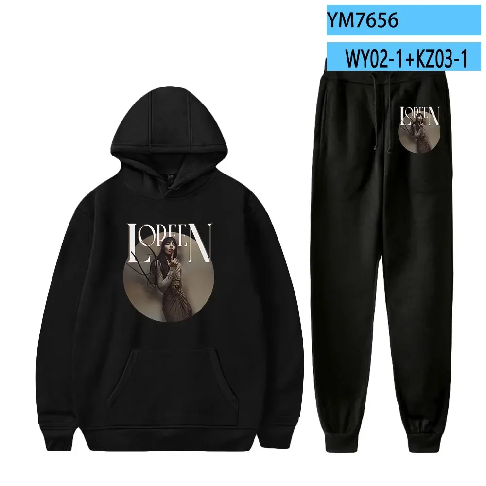 Conjunto de duas peças com capuz para homens, moletom e calça, capuz pullover, terno casual Sportwear, roupas Loreen Merch