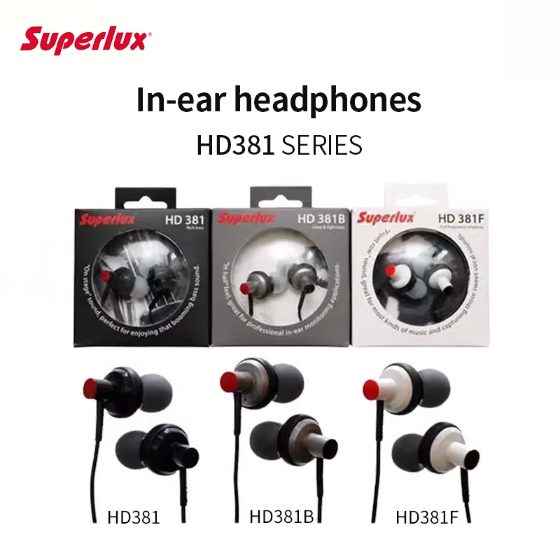 Superlux HD381 HD381F HD381B wired in-ear earbuds