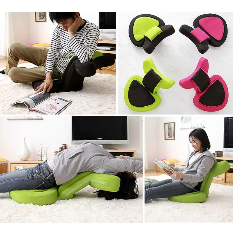 Japanese Floor Chair Lazy Gaming Seat Comfortable Backrest Cushion for Bed & Tatami Ergonomic Posture