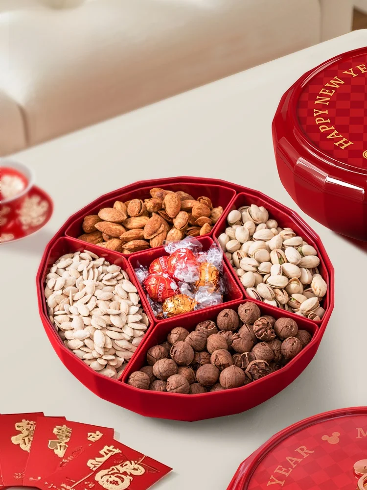 

Элегантная фруктовница с крышкой для журнального столика в гостиной, для домашнего использования, высококачественная, для свадьбы, Нового года, Китайского Нового года 2026