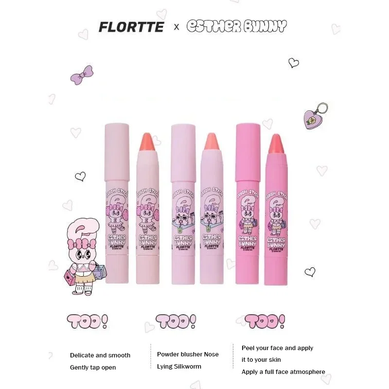 FLORTTE BUNNY Blush pen Multi Stick Luxuriously Makeup Korean Blusher Creamy Blendable Color For Eyes,Lips & Cheeks