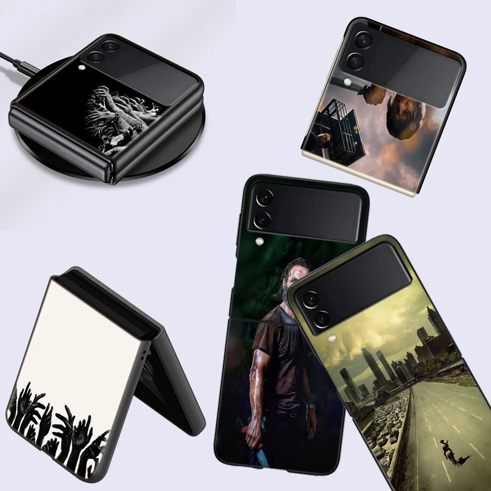 Horrible The Walking Dead Cell Phone Case For Samsung Galaxy Z Flip 6 5G Z Flip 5 4 3 5G Black Coque Hard PC Luxury Cover Fashio