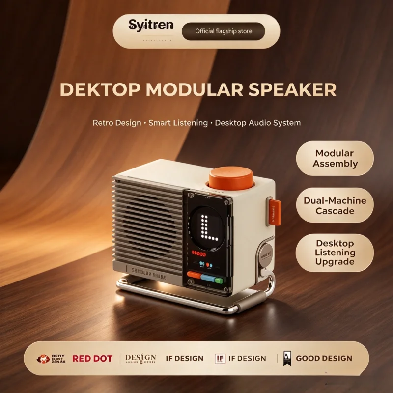 Syitren N200 Mini Wireless Bluetooth Speaker Portable HiFi Stereo Retro Desktop Audio Decor Simple Gift