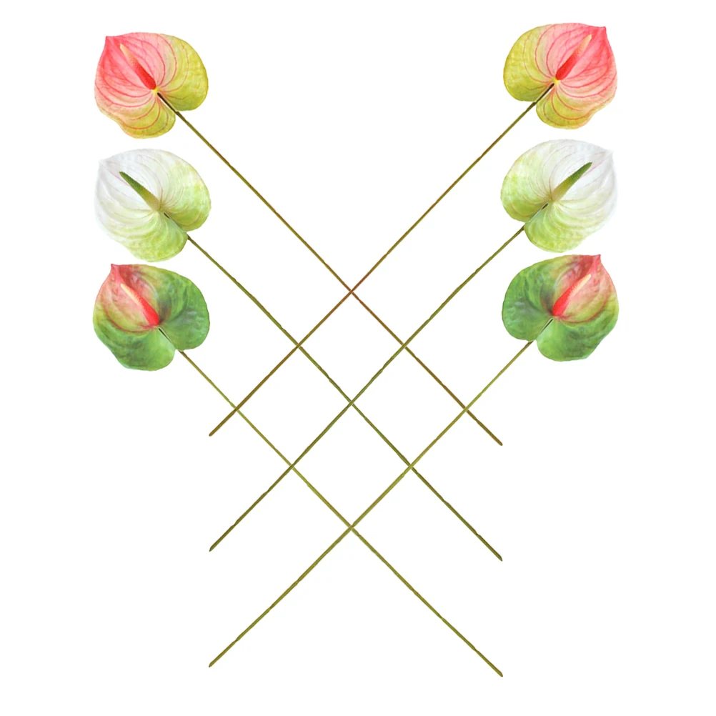 

6pcs Artificial Flowers Bouquet Home Decoration Anthurium Flower Branches Wedding Party Photo Props Bright Colors Fake
