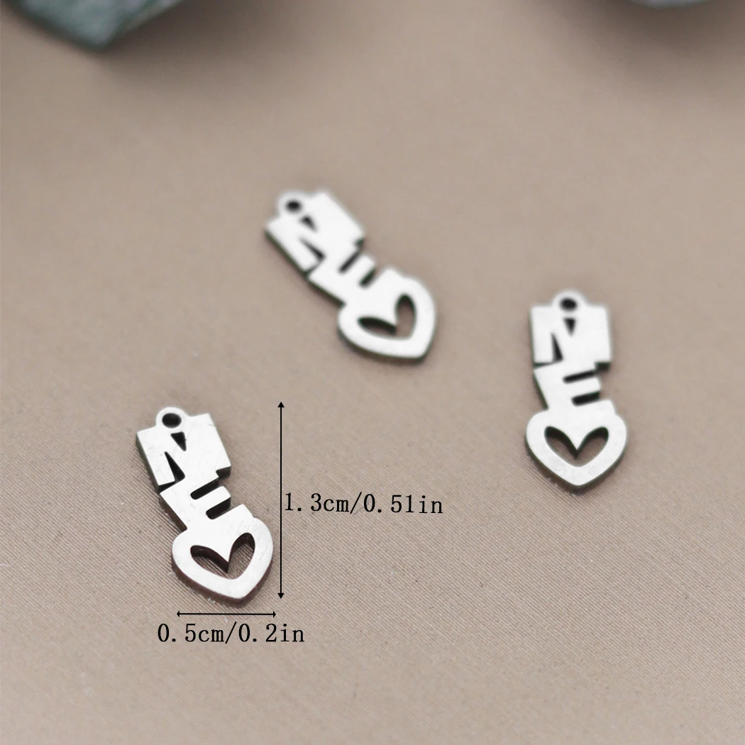 3pcs Letter Me Small Love Heart Charms Pendants For Women Earrings Necklace Bracelets Jewelry Making Supplies Findings image 2