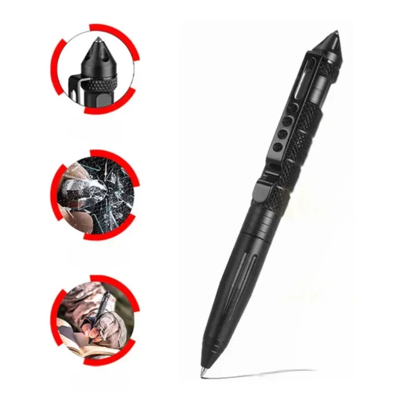 

Multifunctional Tactical Pen Self Defense Anti Skid Emergency Survival Tool Glass Breaker Tungsten Steel Outdoor Rescue Escape