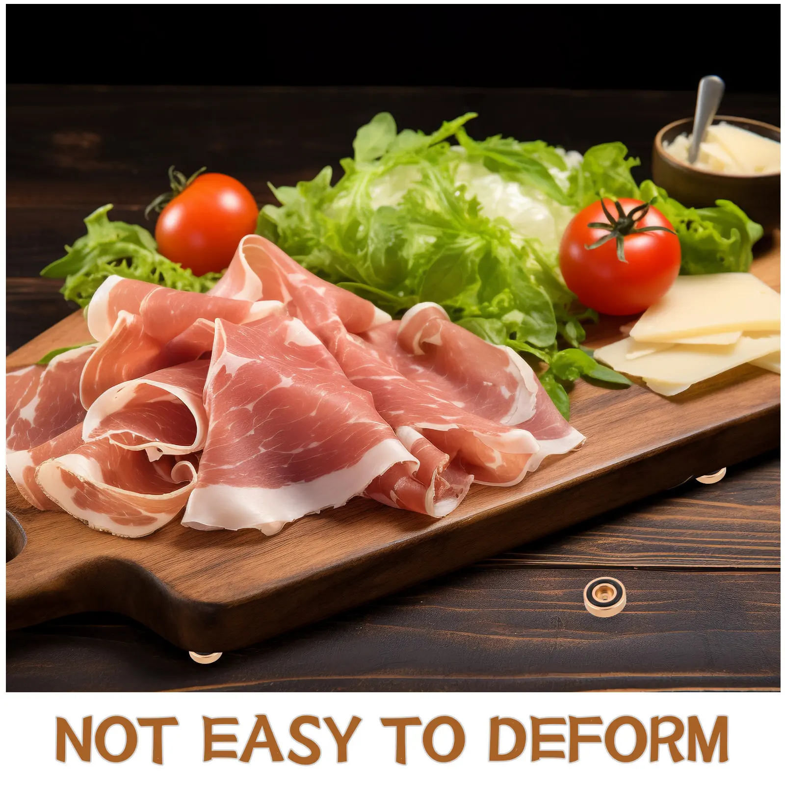 8Pcs Nonslip Cutting Board Feet Aluminum Alloy Raised Legs with Rubber Pads for Wood Chopping Board Stabilizer Grip Serving Tray