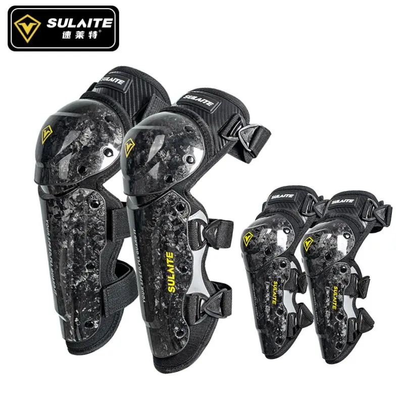 Sulaite Motorcycle Knee Pads Elbow Pads Motocross Knee Brace Carbon Fiber Biker Knee Protector Mtb Elbow Protection