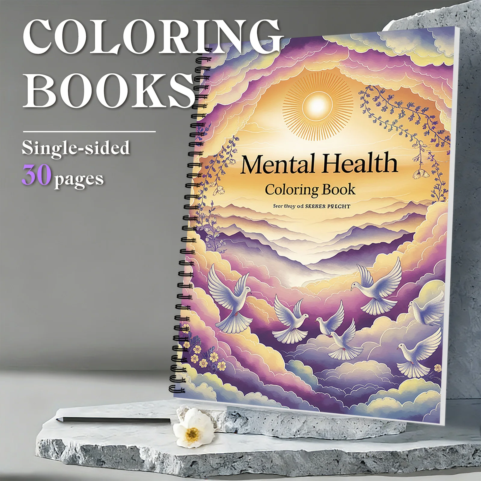 

1 шт., 30 страниц, книжка-раскраска для релаксации с цветочной тематикой, различающие линии для эмоционального баланса, книга для психического здоровья