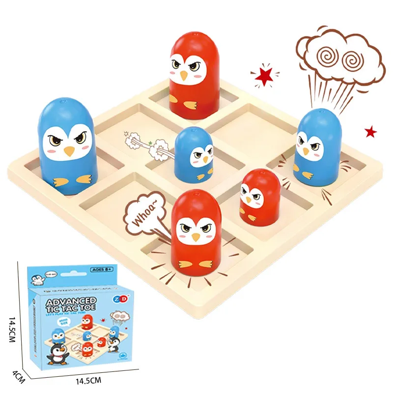 มินิขั้นสูง Tic Tac Toe PARTY BOARD เกมปริศนาเกมแบบโต้ตอบสําหรับครอบครัว Battle การแข่งขันเกมเดสก์ท็อปของขวัญวันเกิด