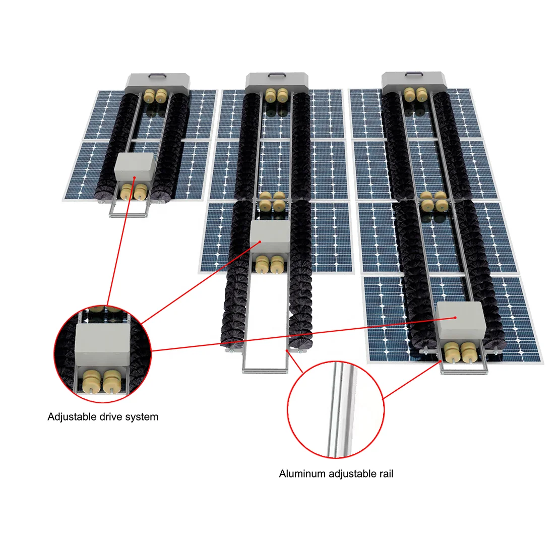 Solar Panel Cleaning Roller Brush Automatic Robot Tools Super Piping System Kit for Home Use Removal Solar Panel Cleaning