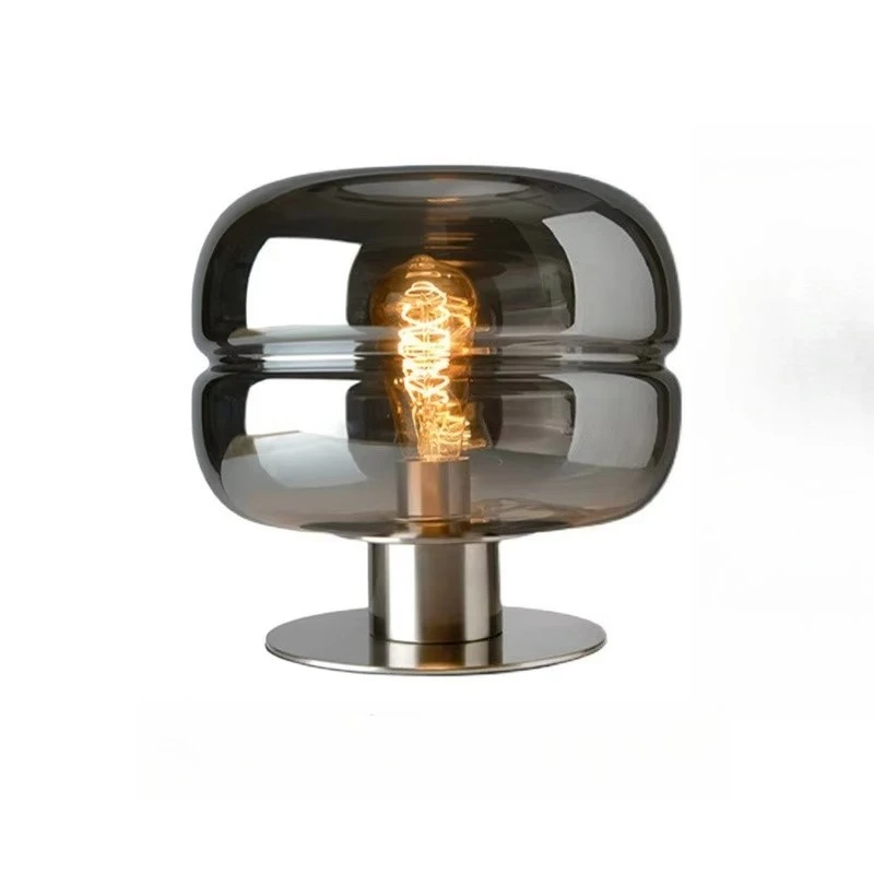 

Modern metal desk lamp with round glass shade, suitable for hotel rooms, family dining tables, offices